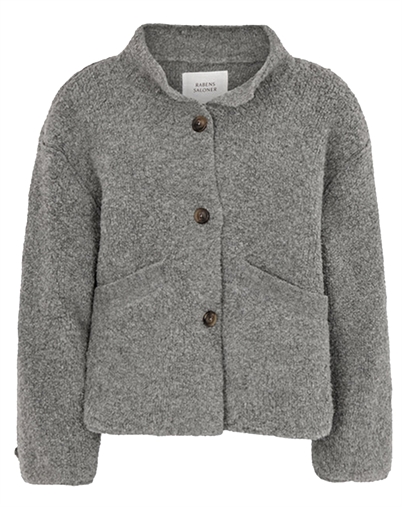 Rabens Saloner - Emel Sheep Knit Reverse Jakke - Grey Melange
